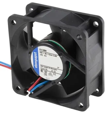 Produktfoto 1 von ebm-papst 600 N Axiallüfter, Hülse, 24V dc / 2.5 W, 5600 U/min, 43 m³/h 60 mm 60mm 25.4 mm