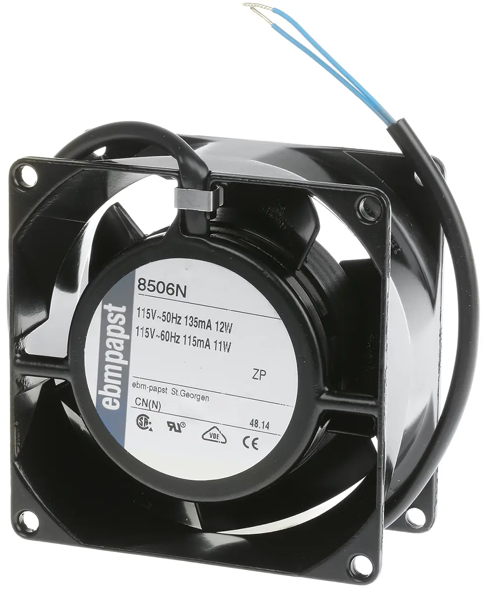 Produktfoto 1 von ebm-papst 8000 N AC-Axiallüfter, Kugellager, 115 V ac / 11W, 80 x 80 x 38mm, 3300U/min, 61m³/h
