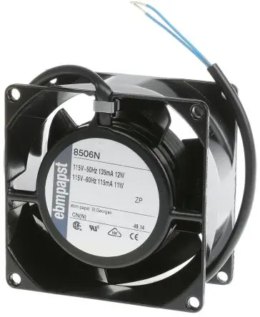 Produktfoto 1 von ebm-papst 8000 N Axiallüfter, Kugel, 115V ac / 11 W, 3300 U/min, 61 m³/h IP65 80 mm 80mm 38 mm