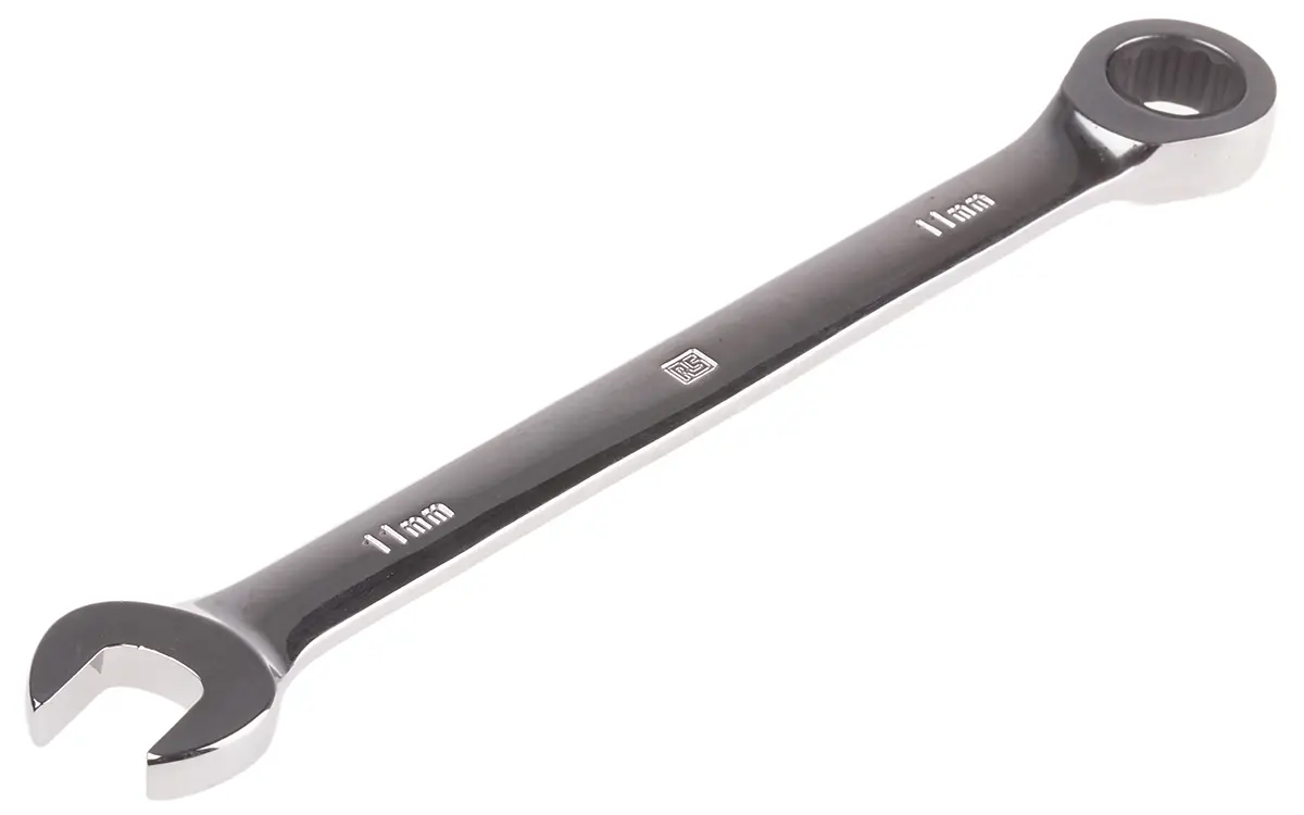 Produktfoto 1 von RS PRO Gabel‑Ring Ratschenschlüssel 11 mm, CrV-Stahl