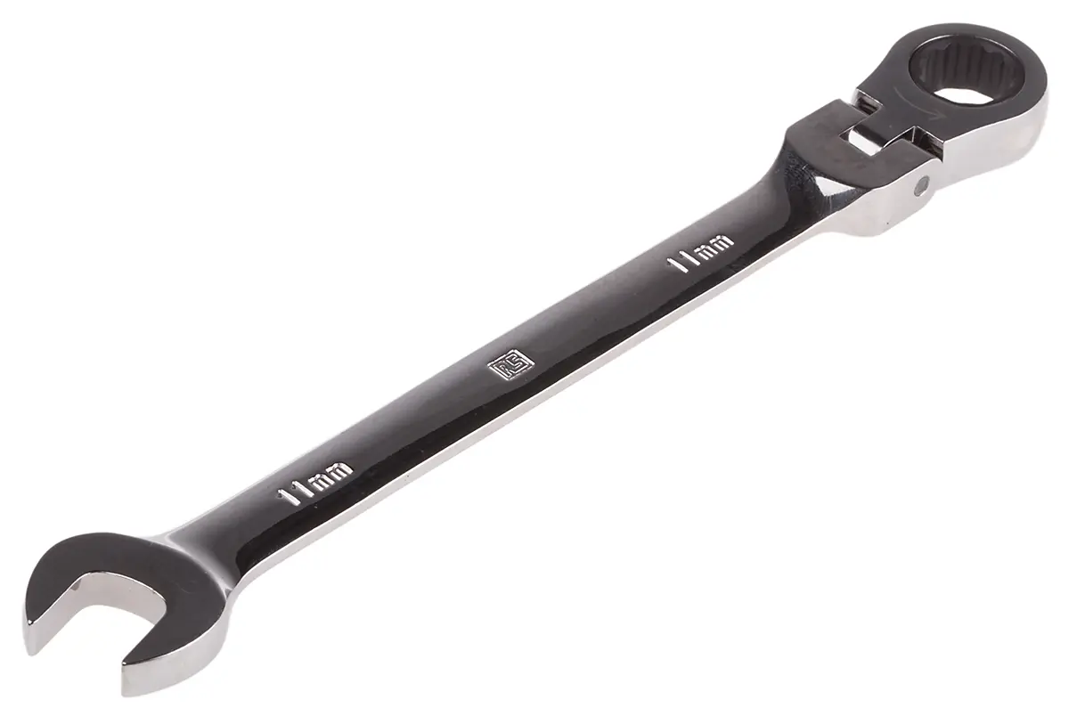 Produktfoto 1 von RS PRO Gabel‑Ring Ratschenschlüssel 11 mm, CrV-Stahl
