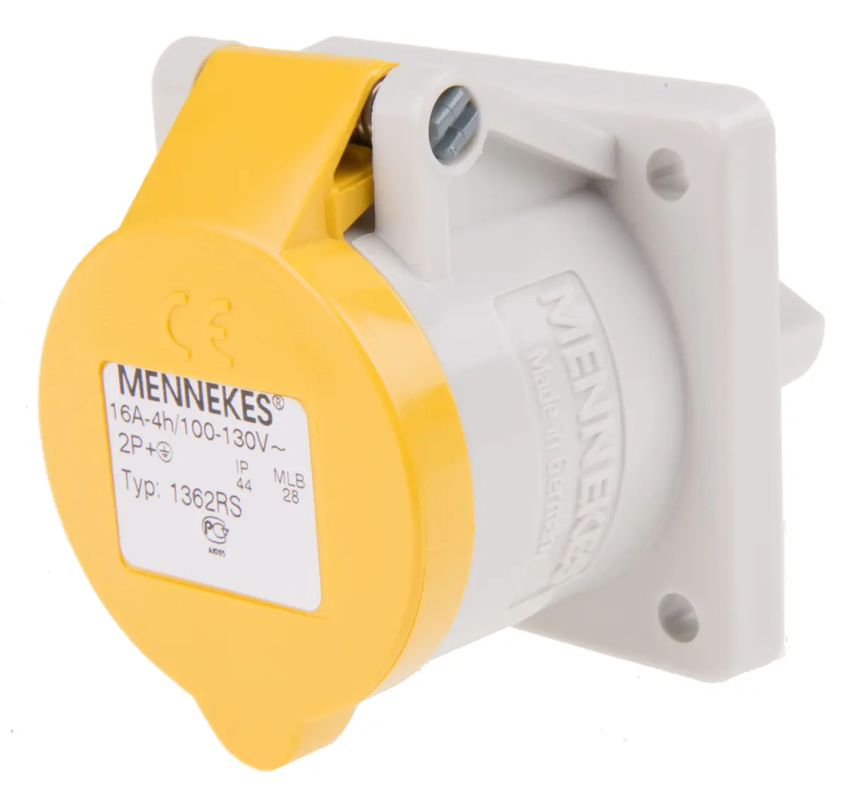 Produktfoto 1 von MENNEKES Leistungssteckverbinder Gelb, 110V 3P / 16A, Panel IP44