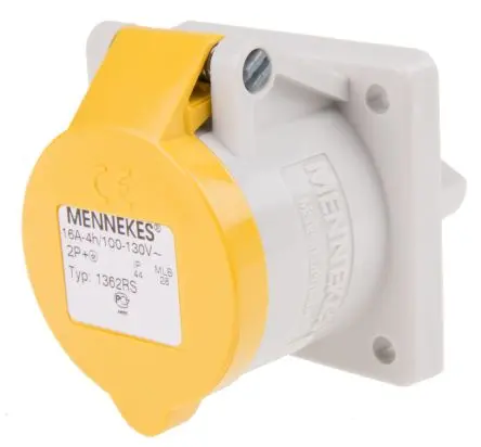 Produktfoto 1 von MENNEKES Leistungssteckverbinder Gelb, 110V 3P / 16A, Panel IP44