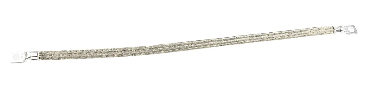 Produktfoto 1 von RS PRO Geflochtene Kabel Zinn-Kupferdraht 24.13 mm² 0.4 m 2 x 24 x 16 x 0.2 mm M8 0.722 Ω/km