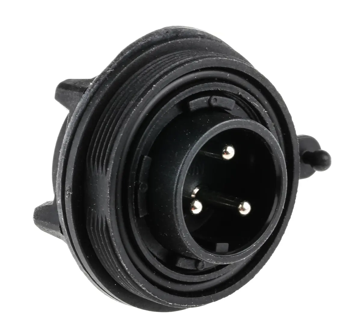 Bulgin Standard Buccaneer 38 Standard Rundsteckverbinder Stecker 3-polig Stecker 12A Frontplattenmontage IP68, IP69K