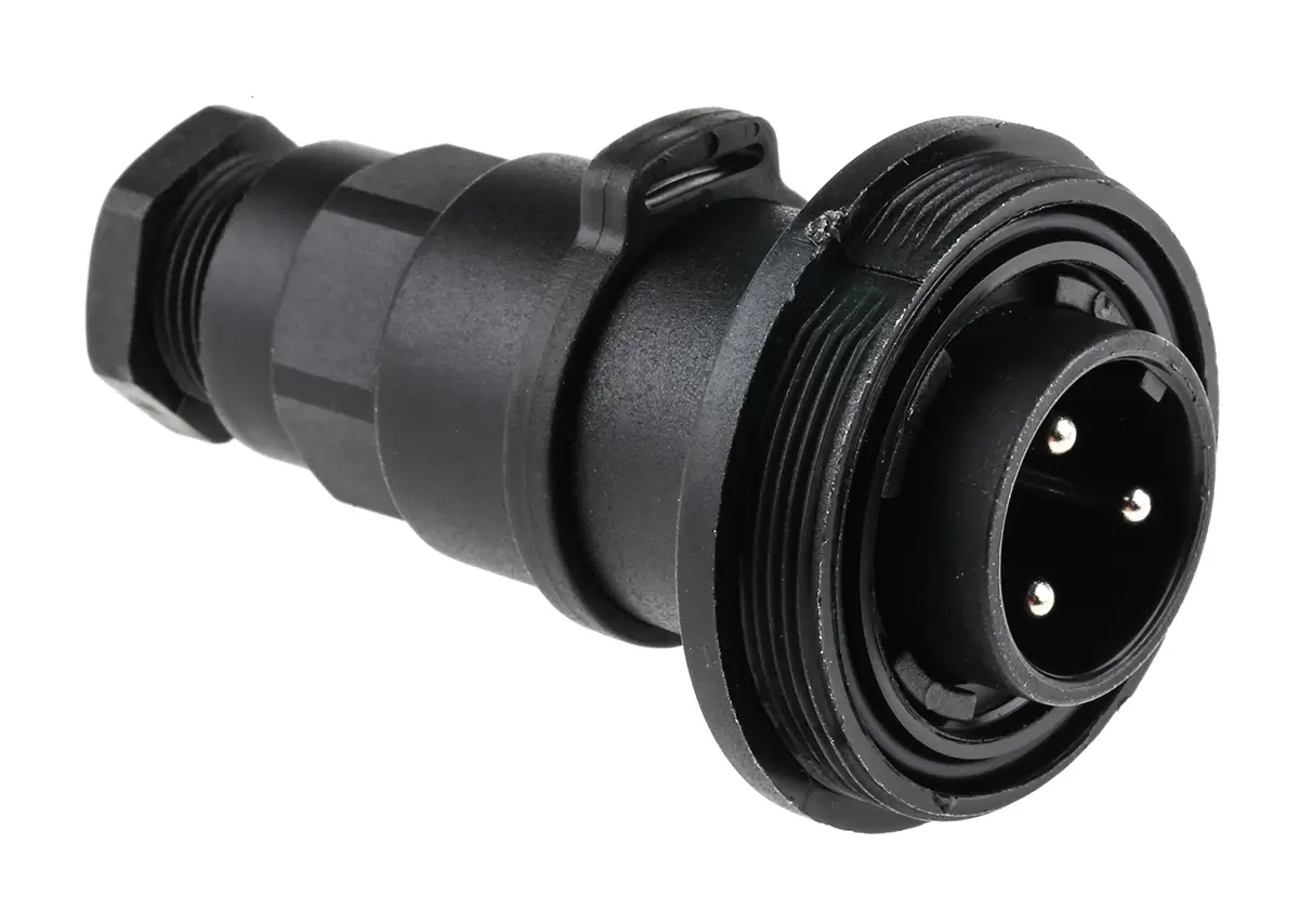 Produktfoto 1 von Bulgin Standard Buccaneer 38 Standard Rundsteckverbinder Stecker 3-polig Stecker 12A Inline IP68, IP69K