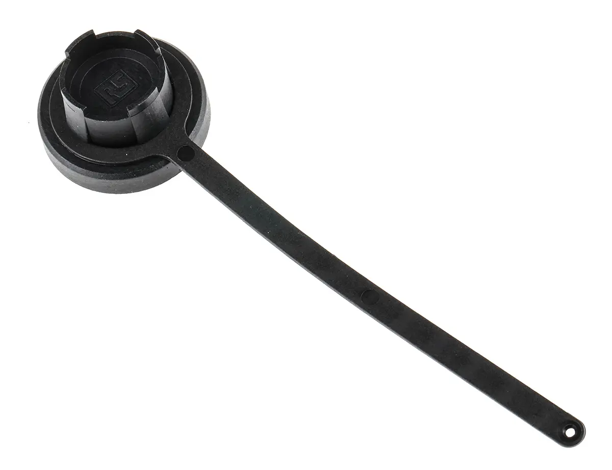 Bulgin PX0733 Staubkappe aus GF Polyamid Größe 38 mm, Tafelmontage, IP68, IP69K Schwarz