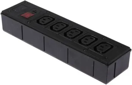 Produktfoto 1 von Bulgin PXD301 IEC C13 Steckdosenleiste, 5-fach 10A, UK-Netzstecker, 2m Kabel, 250V ac Abgesichert