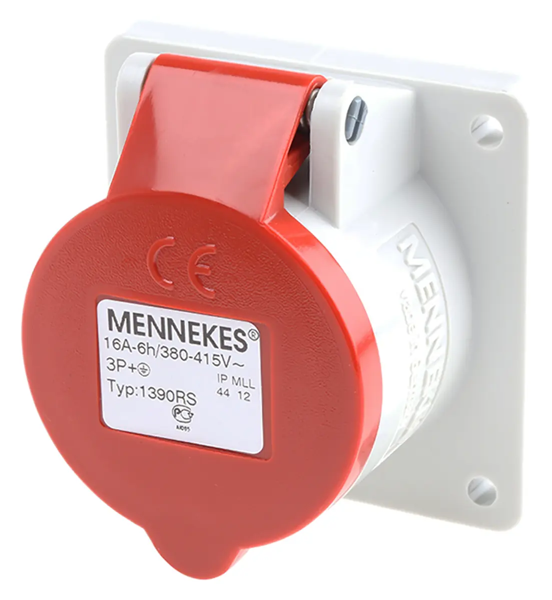 Produktfoto 1 von MENNEKES Leistungssteckverbinder Rot, 400V / 16A, Panel IP44
