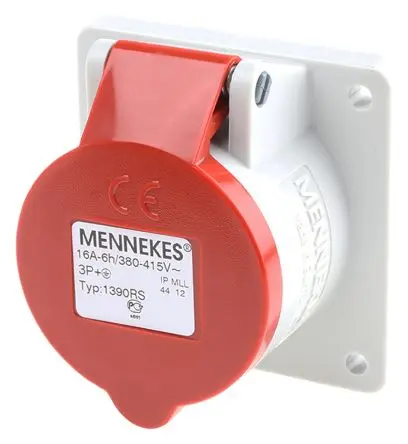 Produktfoto 1 von MENNEKES Leistungssteckverbinder Rot, 400V / 16A, Panel IP44