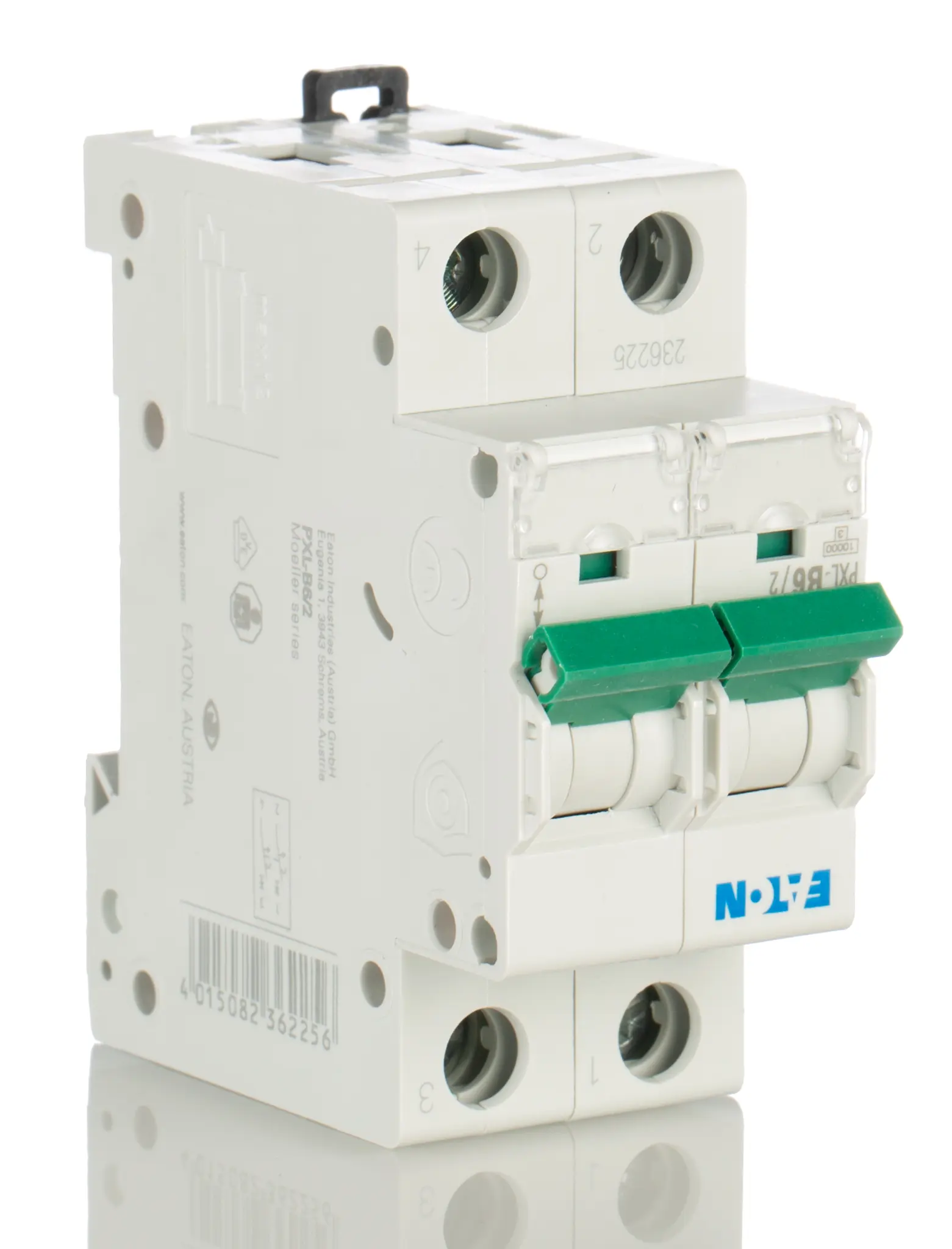 Produktfoto 1 von Eaton PXL Miniaturüberlastschalter Typ B, Pol 2-polig 6 A 400 V ac, Abschaltvermögen 10 kA xPole 48 V dc
