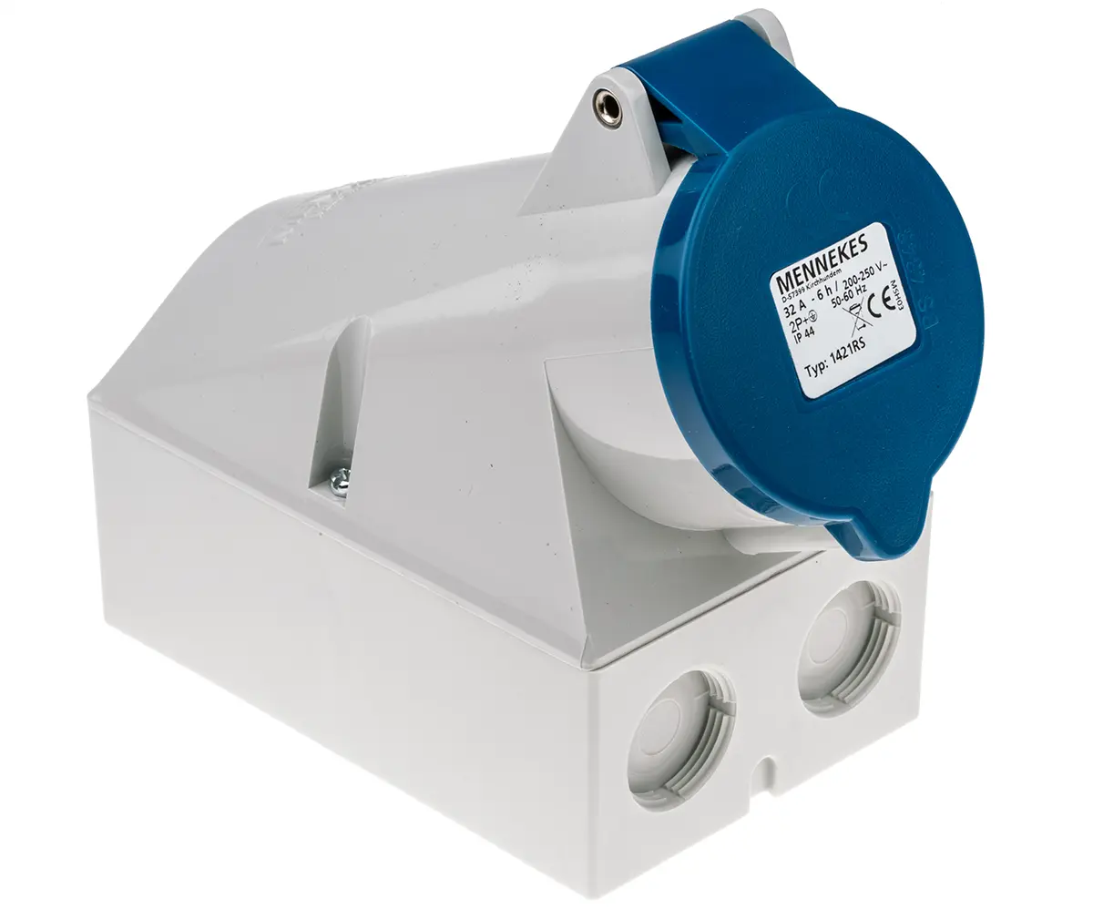Produktfoto 1 von MENNEKES Buchse Blau, 230V 3P / 32A, Wand IP44