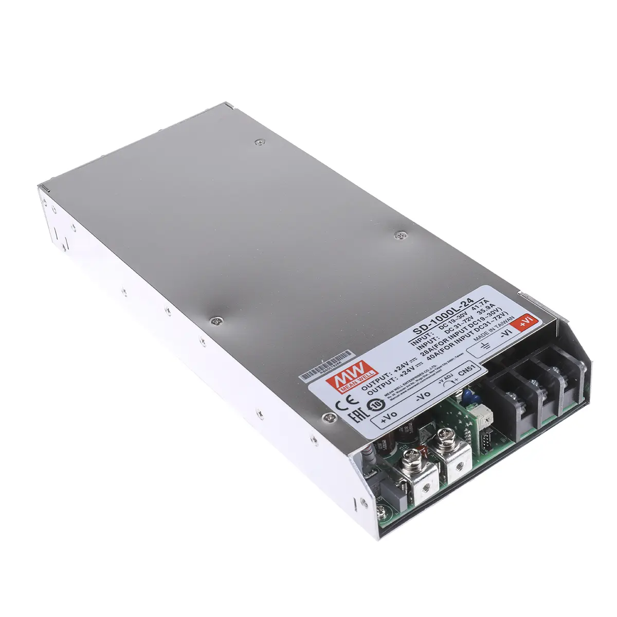 Produktfoto 1 von MEAN WELL SD-100 DC/DC Konverter, 24V dc OUT 0 A Oberfläche 72V dc 2 kV ac 960 W -20 °C 60 °C
