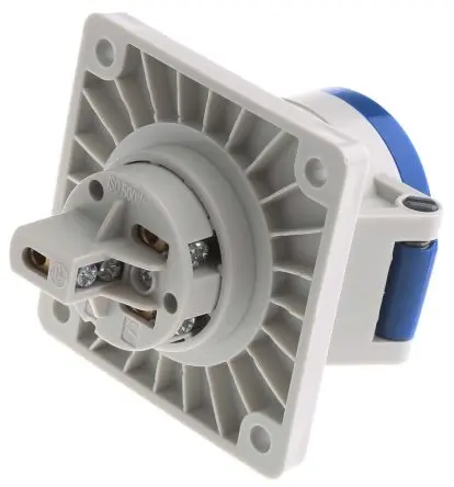 Produktfoto 1 von MENNEKES 1366 Leistungssteckverbinder Blau, 230V 2P+PE / 16A, Panel IP44