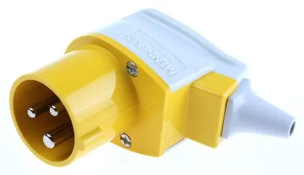 Produktfoto 1 von MENNEKES Leistungssteckverbinder Gelb 3P, 110V, Kabel Gerade IP44 16A