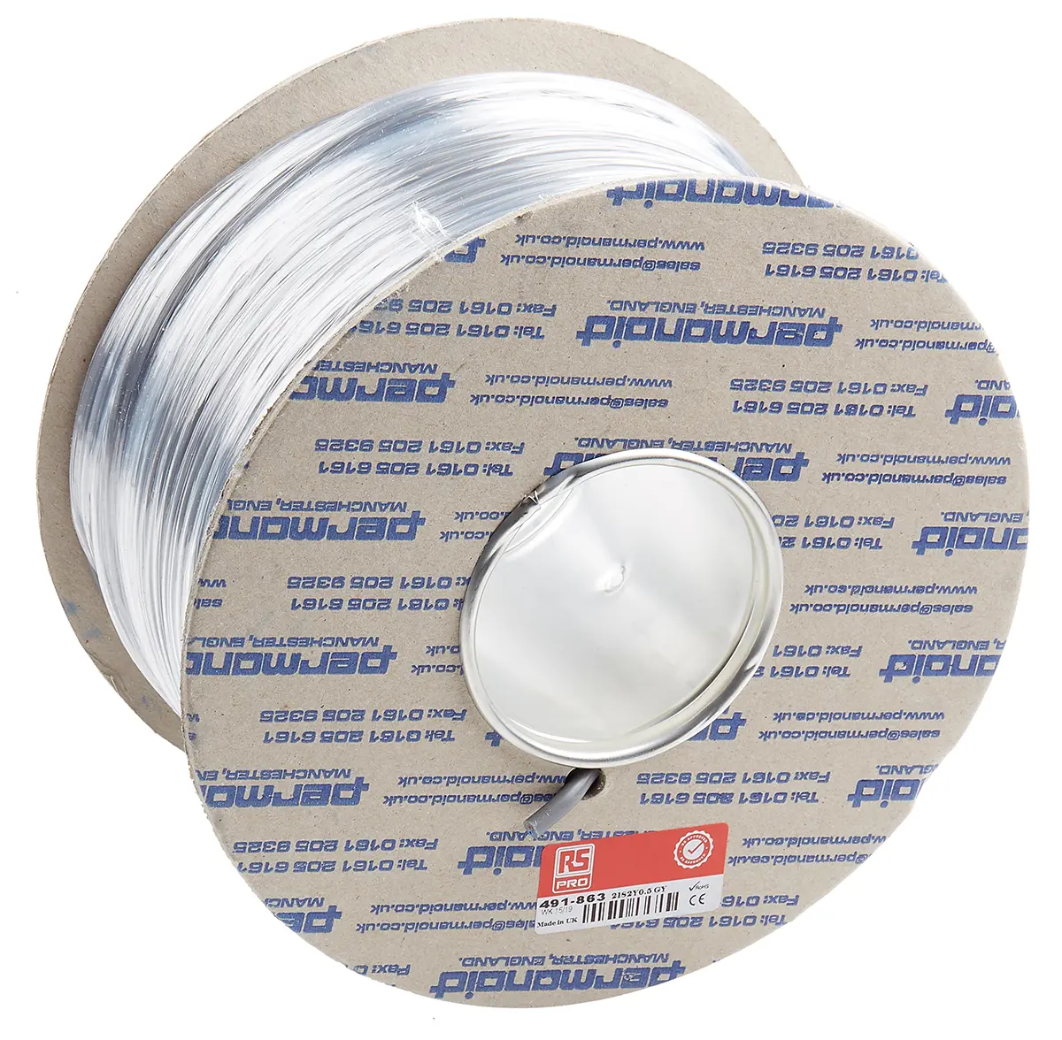 Produktfoto 1 von RS PRO H03VV-F Netzkabel, 2-adrig Grau /Ø 5.9 mm Außen-ø , 100 m 70 °C, 300 V, Polyvinylchlorid