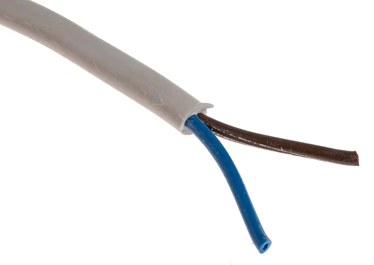 Produktfoto 1 von RS PRO H03VV-F Netzkabel, 2-adrig Weiß /Ø 6.3 mm Außen-ø , 100 m 70 °C, 300 V, Polyvinylchlorid
