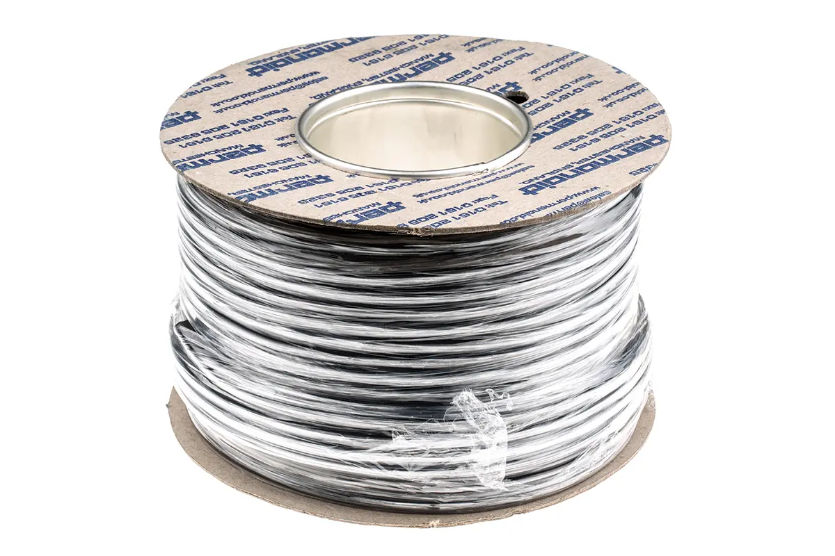 Produktfoto 1 von RS PRO H03VV-F Netzkabel, 3-adrig Schwarz /Ø 5.9 mm Außen-ø , 50 m 70 °C, 300 V, Polyvinylchlorid