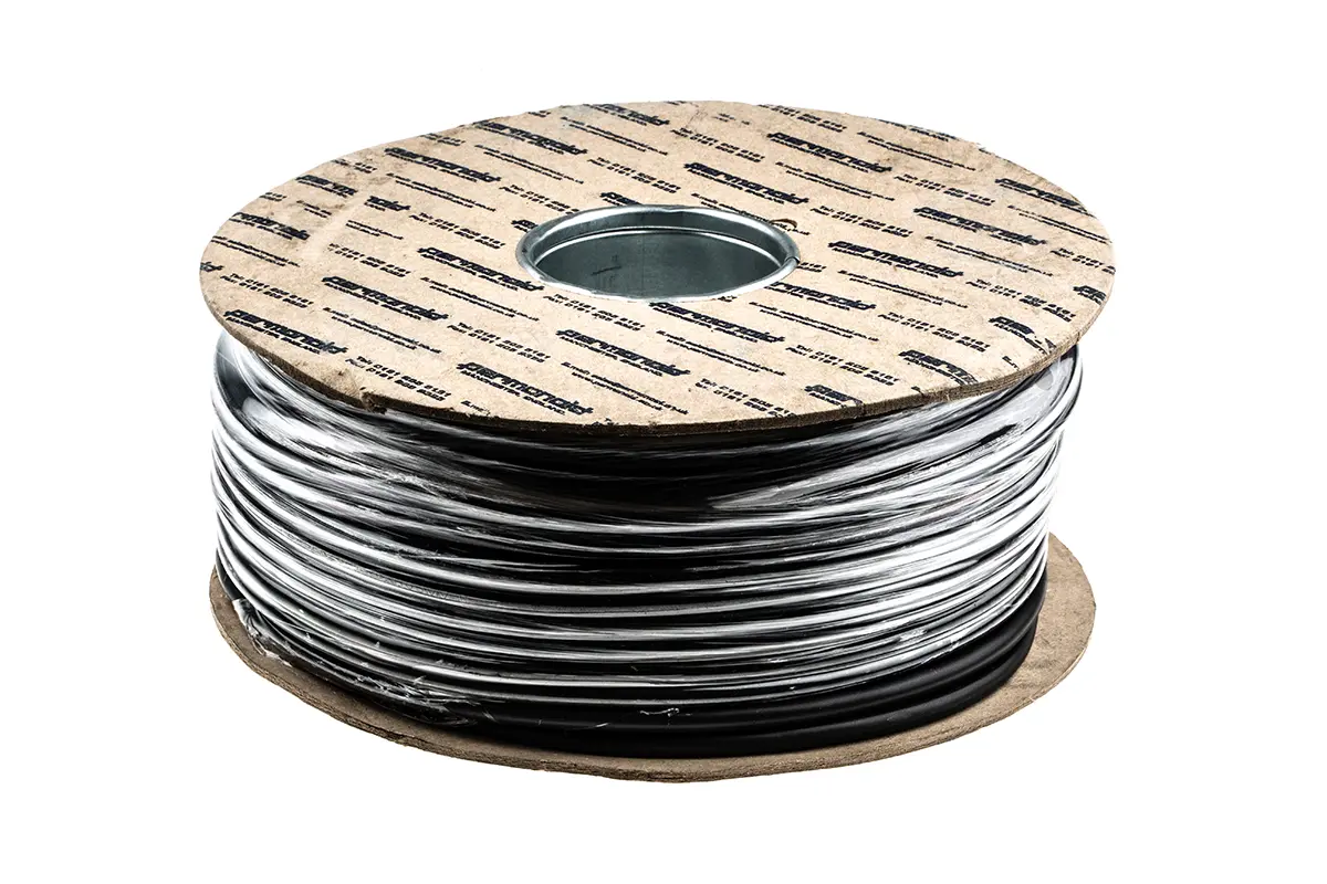 Produktfoto 1 von RS PRO H05VV-F Netzkabel, 3-adrig Schwarz /Ø 7.1 mm Außen-ø , 100 m 70 °C, 500 V, Polyvinylchlorid