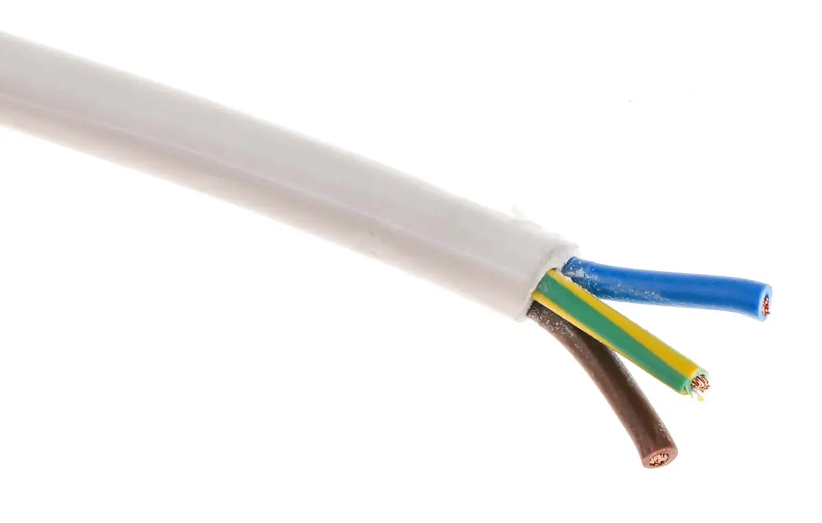 Produktfoto 1 von RS PRO H03VV-F Netzkabel, 3-adrig Weiß /Ø 6.7 mm Außen-ø , 50 m 70 °C, 300 V, Polyvinylchlorid