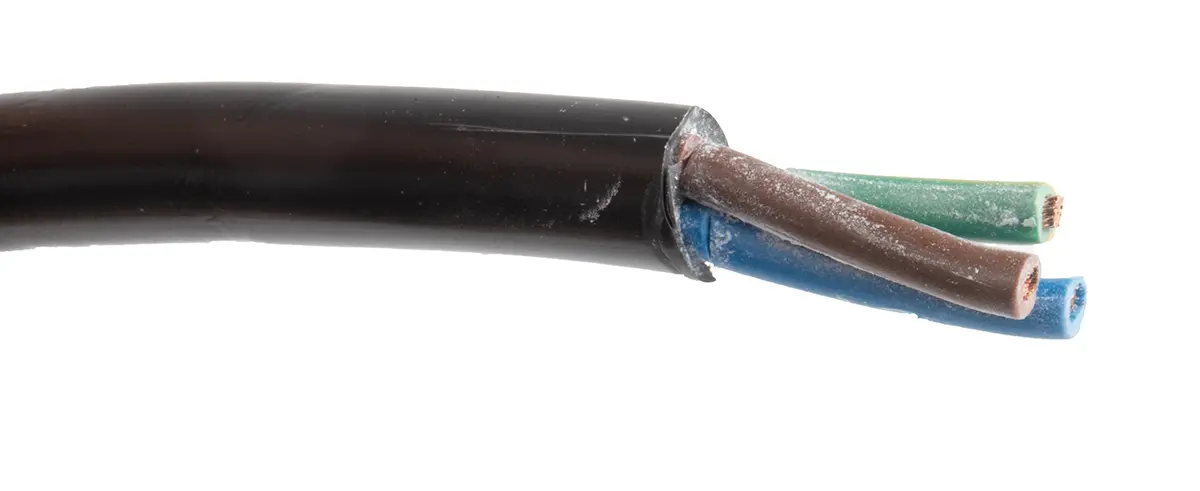 Produktfoto 1 von RS PRO H05VV-F Netzkabel, 3-adrig Schwarz /Ø 9.4 mm Außen-ø , 100 m 70 °C, 500 V, Polyvinylchlorid