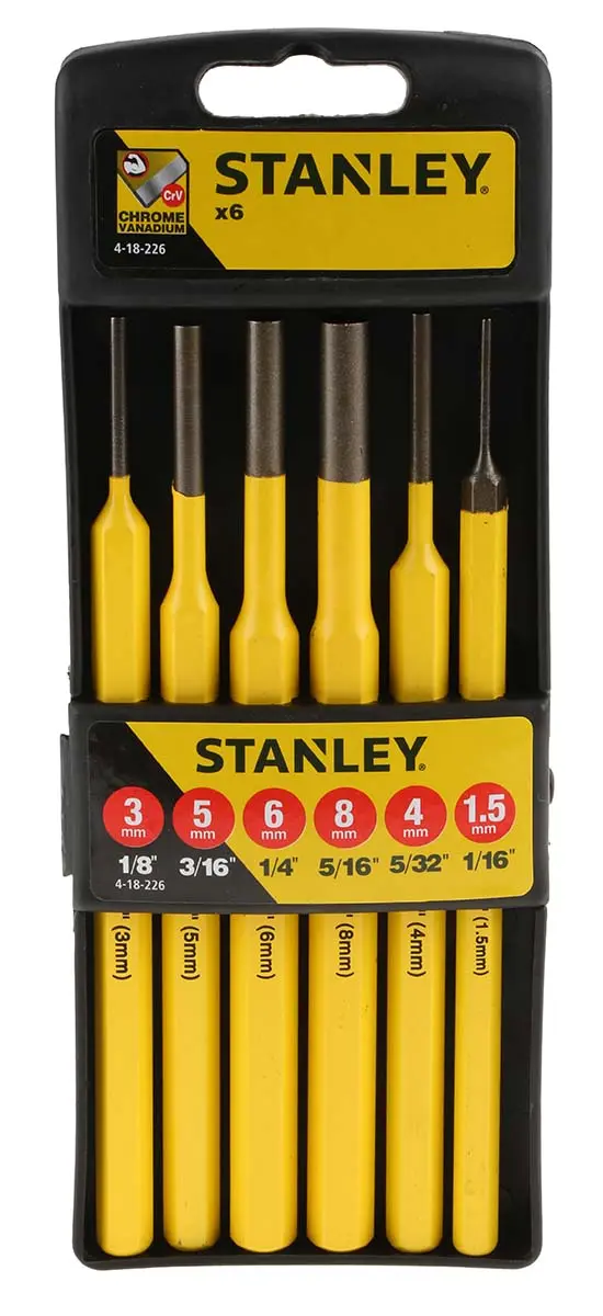 Produktfoto 1 von Stanley Splintentreiber Satz, Ø 3mm, 6-teilig, Länge 6 in, Stift