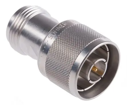 Produktfoto 1 von Huber+Suhner HF Adapter, 50 Ω, Gerade, 11GHz Stecker Buchse, Koaxial Nennspannung