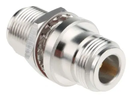 Produktfoto 1 von Huber+Suhner HF Adapter, 50 Ω, Gerade, 12.4GHz Buchse Buchse, Koaxial Nennspannung