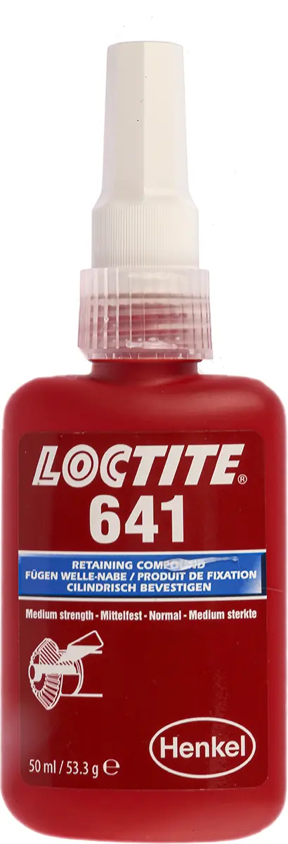 Produktfoto 1 von Loctite 641 Fügeklebstoff, Mittel Flüssig Gelb, Flasche 50 ml, 150 °C, -55 °C