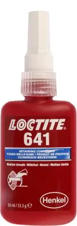 Produktfoto 1 von Loctite 641 Fügeklebstoff, Mittel Flüssig Gelb, Flasche 50 ml, 150 °C, -55 °C