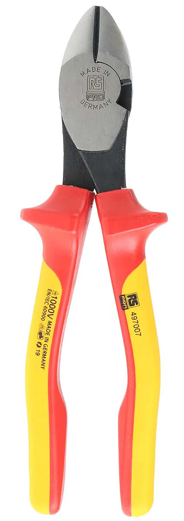 Produktfoto 1 von RS PRO VDE 1000V zugelassen Diagonal Seitenschneider Schließer (NO) 180 mm / Backen 10mm, Schneidleistung 2.7 mm