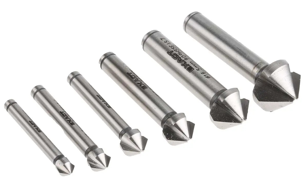 EXACT HSS-E Senkerbohrer-Set, 3 Schneiden, 90 ° 6