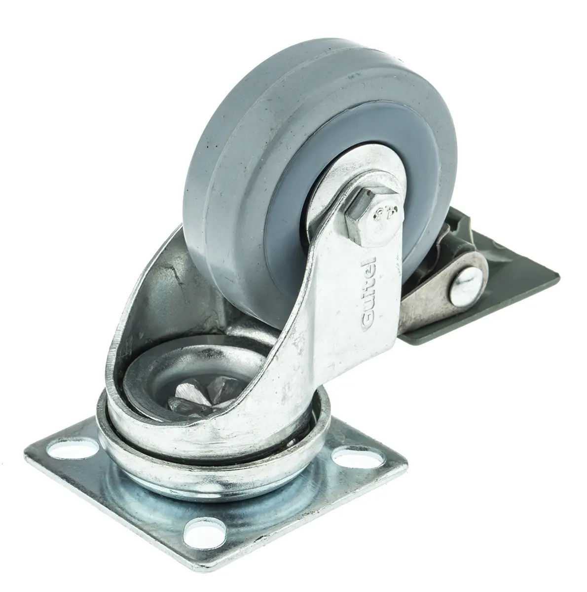 Produktfoto 1 von Guitel Hervieu Gebremst, schwenkbar Lenkrolle, Rad ø 50mm, 40kg, Ges H. 72mm, Rad B. 18mm, 50 x 50mm, Platte,