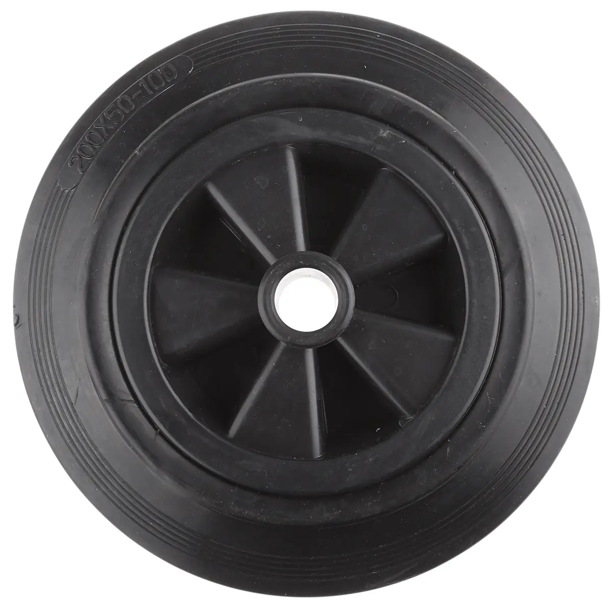 Produktfoto 1 von Guitel Hervieu Rollwagenrolle Schwarz, Mat. Gummi, 200 kg Ø 200 mm, B. 47 mm