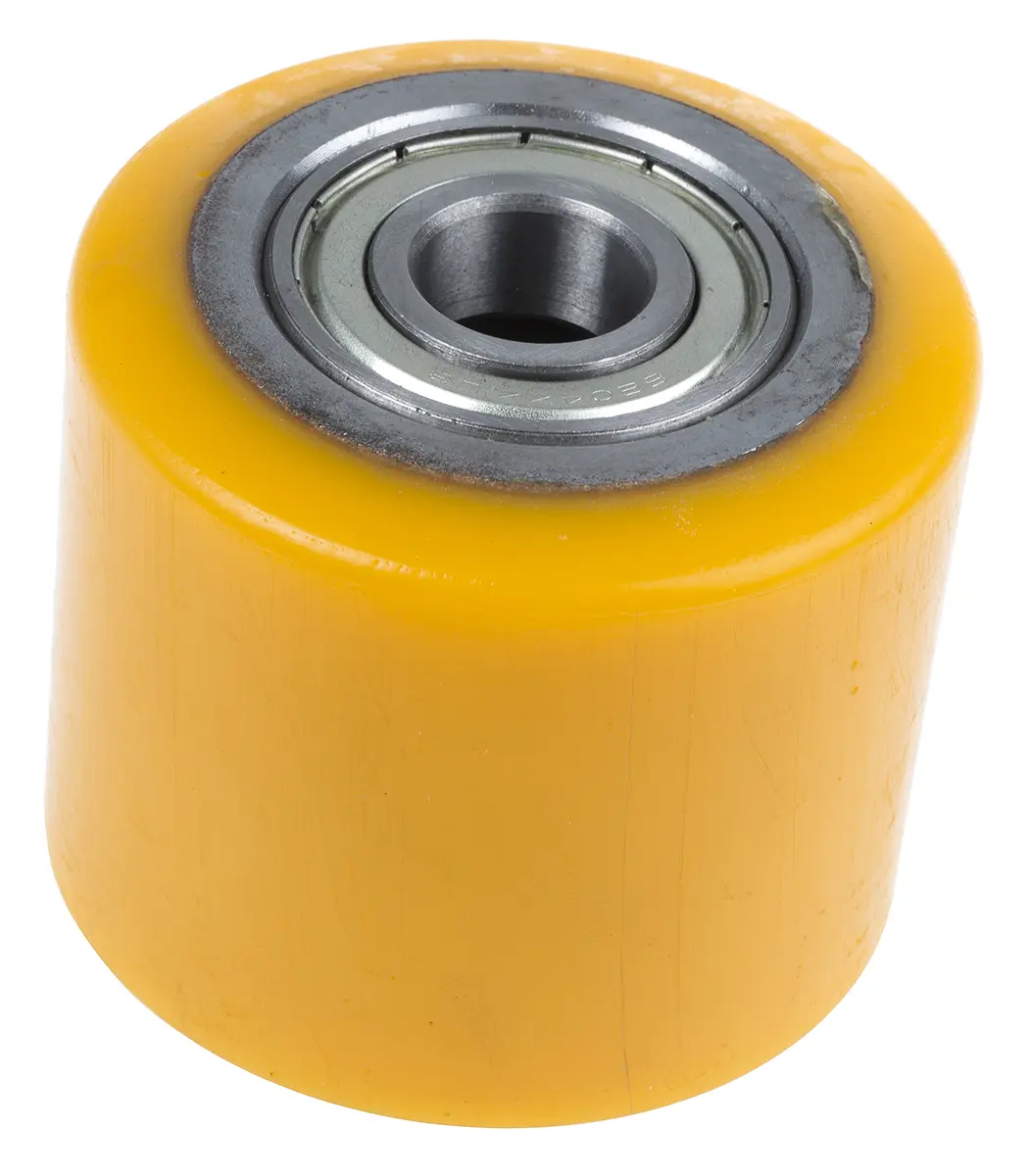 Produktfoto 1 von Guitel Hervieu Rollwagenrolle Grau, Gelb, Mat. Polyurethan, 600 kg Ø 82 mm, B. 70 mm