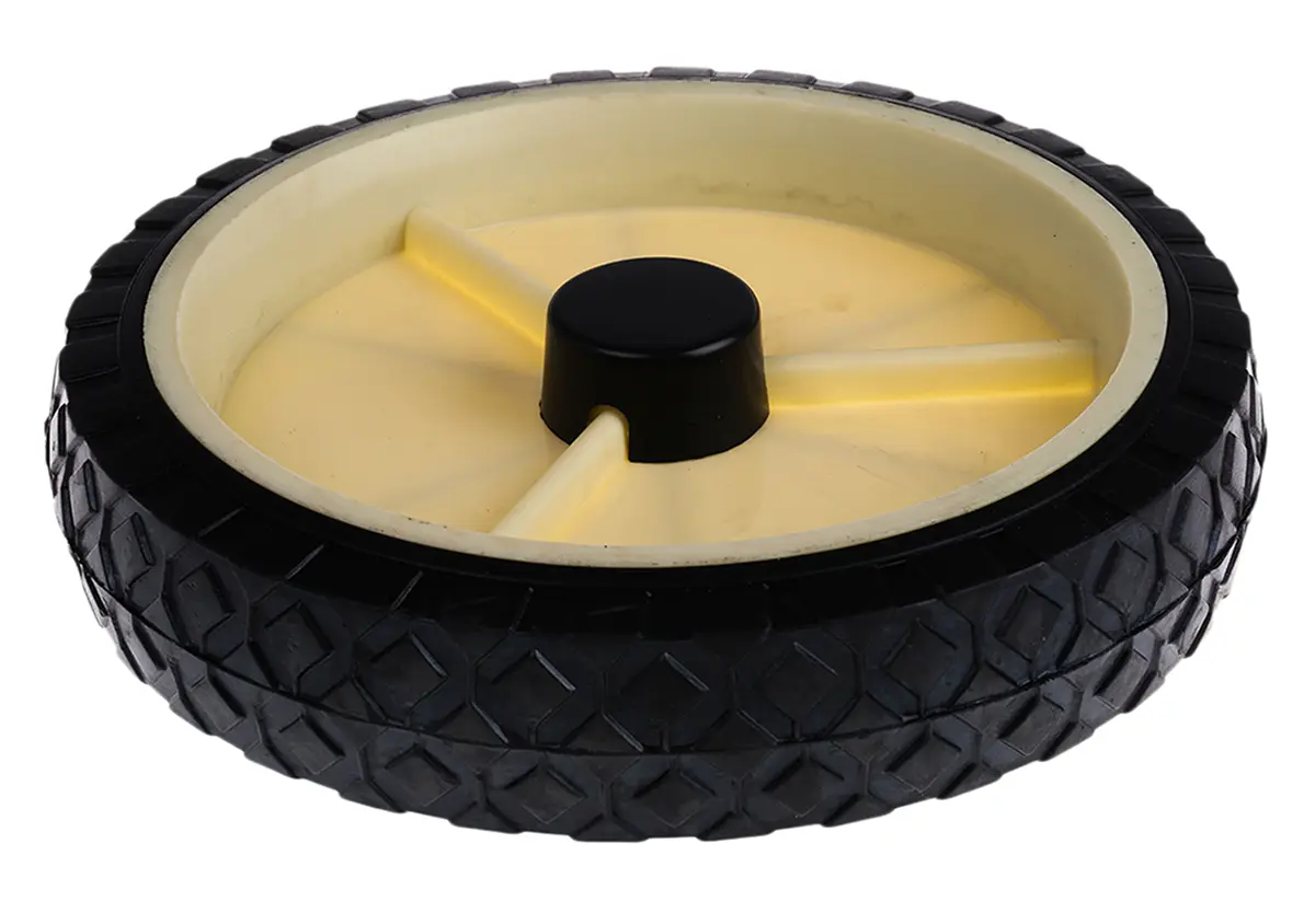Produktfoto 1 von Guitel Hervieu Rollwagenrolle Weiß, Schwarz, Mat. Gummi, 50 kg Ø 200 mm, B. 45 mm