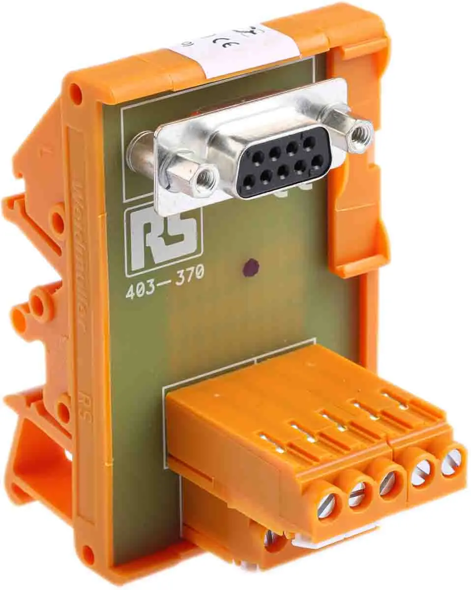 Produktfoto 1 von RS PRO Schnittstellenmodul D-SUB, Buchse, 9-polig, 50 V, DIN-Hutschiene 1A
