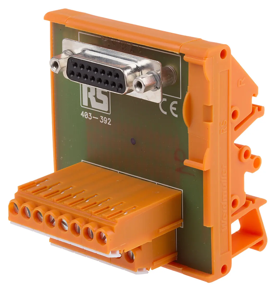 Produktfoto 1 von RS PRO Schnittstellenmodul D-SUB, Buchse, 15-polig, 50 V, DIN-Hutschiene 1A