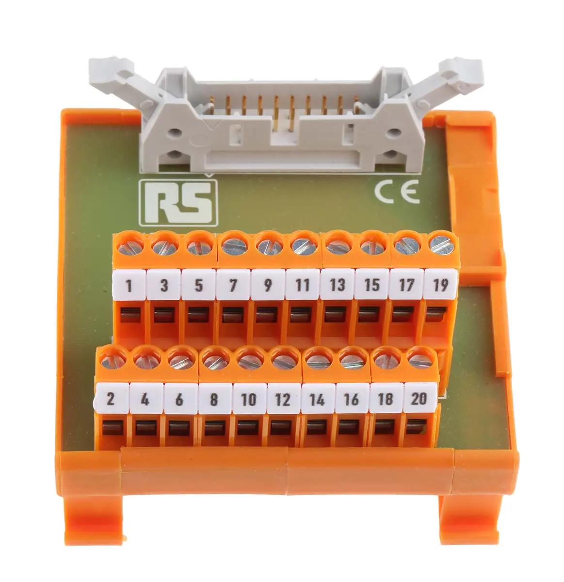 Produktfoto 1 von RS PRO Schnittstellenmodul IDC, Stecker, 20-polig, 50 V, DIN-Hutschiene 1A
