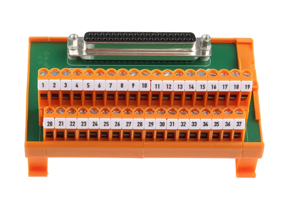 Produktfoto 1 von RS PRO Schnittstellenmodul D-SUB, Buchse, 37-polig, 50 V, DIN-Hutschiene 1A