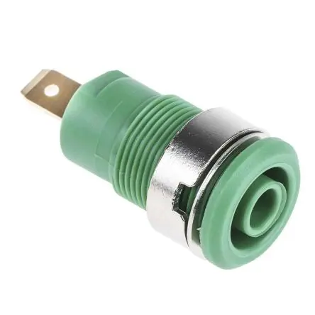 Produktfoto 1 von Staubli 4 mm Buchse Grün Buchse für Laborstecker, Kontakt Gold, 1000V 24A Stecker