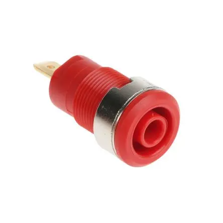 Produktfoto 1 von Staubli 4 mm Buchse Rot Buchse für Laborstecker, Kontakt Gold, 1000V 24A Stecker