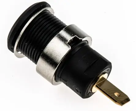 Produktfoto 1 von Staubli 4 mm Buchse Schwarz Buchse für Laborstecker, Kontakt Gold, 1000V 24A Stecker