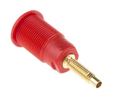 Produktfoto 1 von Staubli 4 mm Buchse Rot Buchse für Laborstecker, Kontakt Gold, 1000V 32A Lot