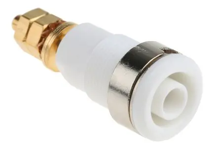 Produktfoto 1 von Staubli 4 mm Buchse Weiß Buchse für Laborstecker, Kontakt Gold, 1000V 32A Lot