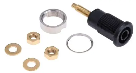 Produktfoto 1 von Staubli 4 mm Buchse Schwarz Buchse für Laborstecker, Kontakt Gold, 1000V 32A Lot