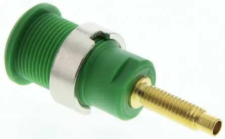 Produktfoto 1 von Staubli 4 mm Buchse Grün Buchse für Laborstecker, Kontakt Gold, 1000V 32A Lot