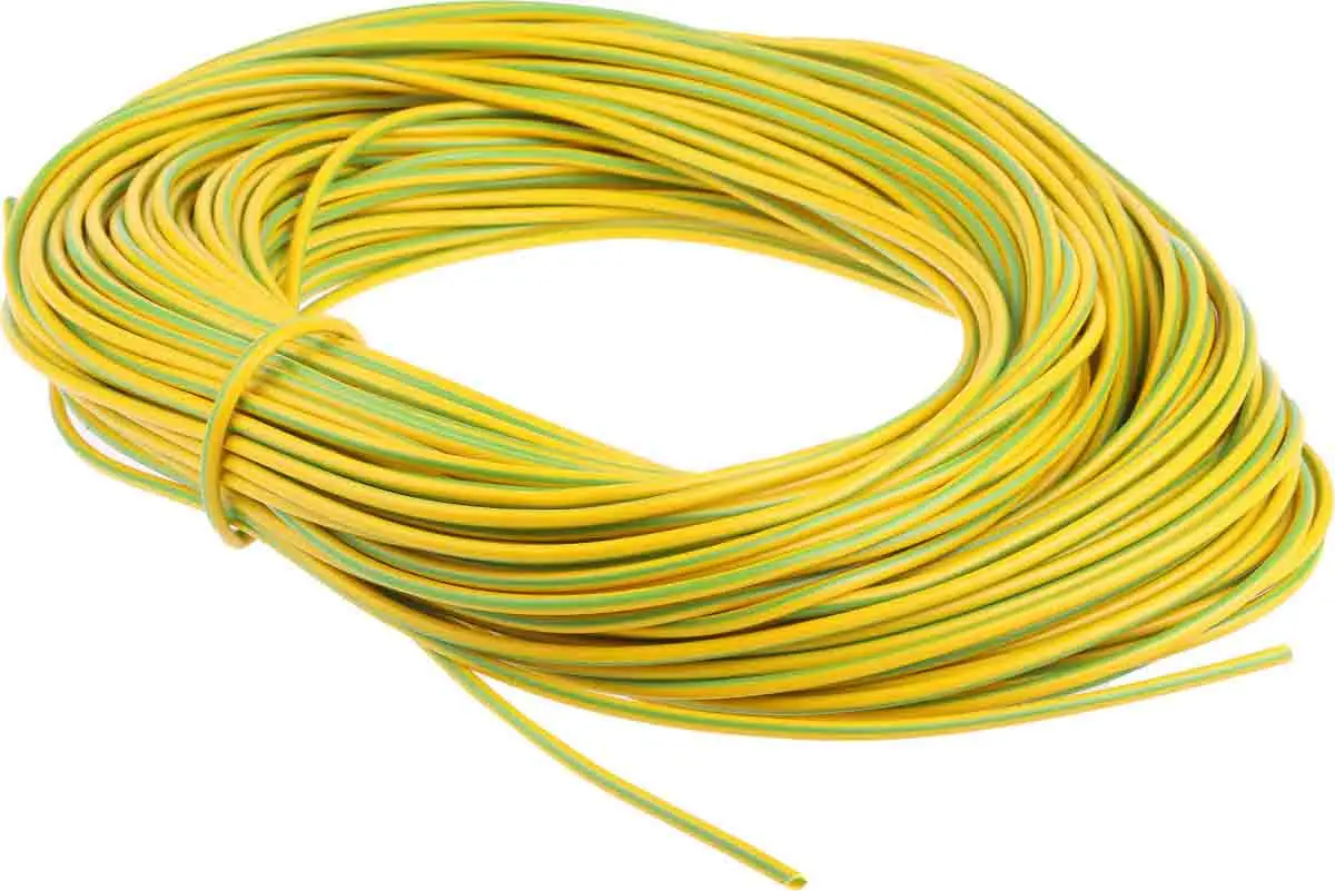 Produktfoto 1 von RS PRO Kabelschlauch Grün/Gelb PVC für Kabel-Ø 2mm, Länge 50m