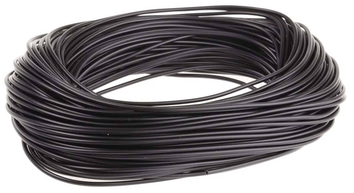 Produktfoto 1 von RS PRO Kabelschlauch Schwarz PVC für Kabel-Ø 2mm, Länge 50m