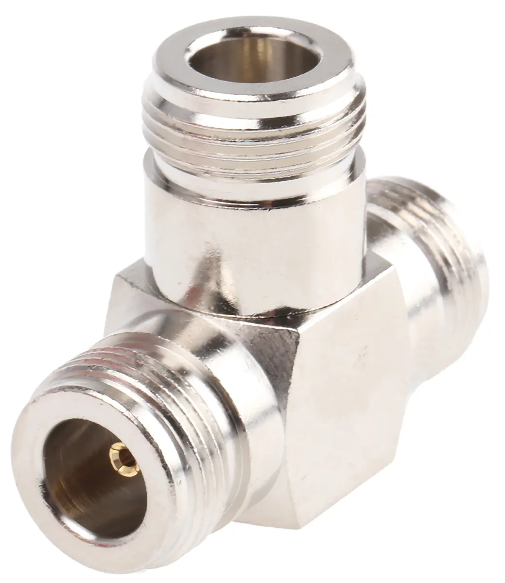 Produktfoto 1 von RS PRO HF Adapter, 50 Ω, T, 11GHz Buchse Buchse, Koaxial Nennspannung